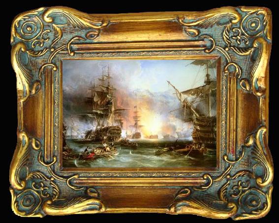 framed  unknow artist Seascape, boats, ships and warships. 146, Ta013-2